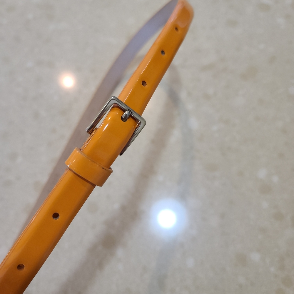 Jcrew orange patent leather belt, size small